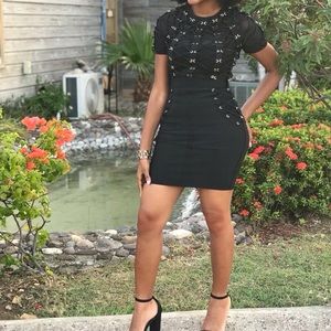 Black detailed dress